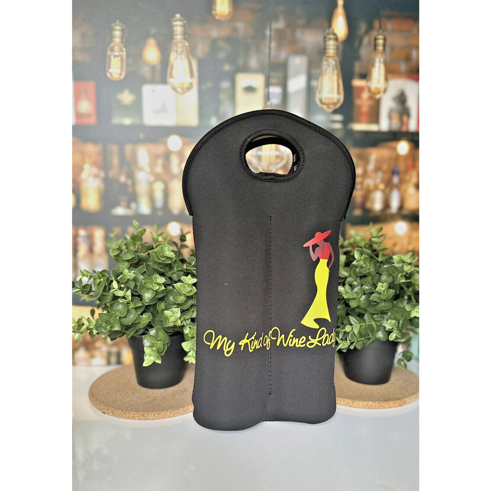 Wine Bag Tote Carrier Insulated Portable Wine Holder Case Cooler 2 Bottle